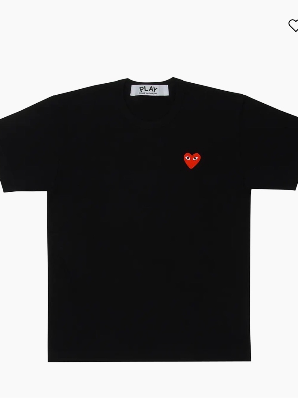 Comme des Garçons PLAY Black T‑Shirt with Red Heart Patch